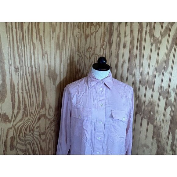Frye Addie Westor Light Pink Button Up Blouse Collared Pockets Size S - Picture 4 of 10